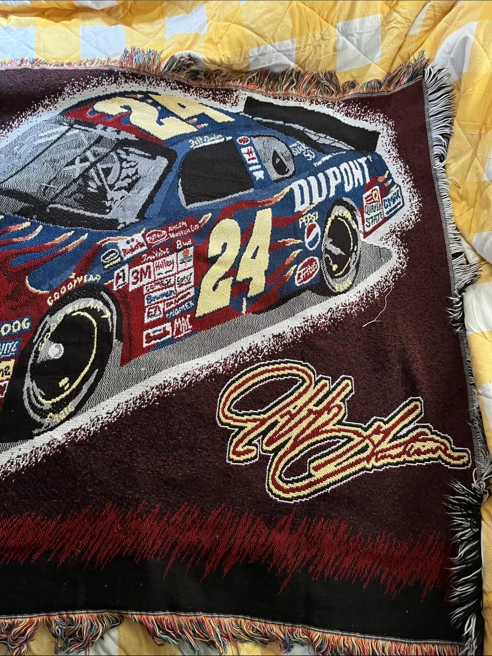 Vintage NASCAR Jeff Gordon #24 DuPont Graphic Tapestry/Throw Blanket